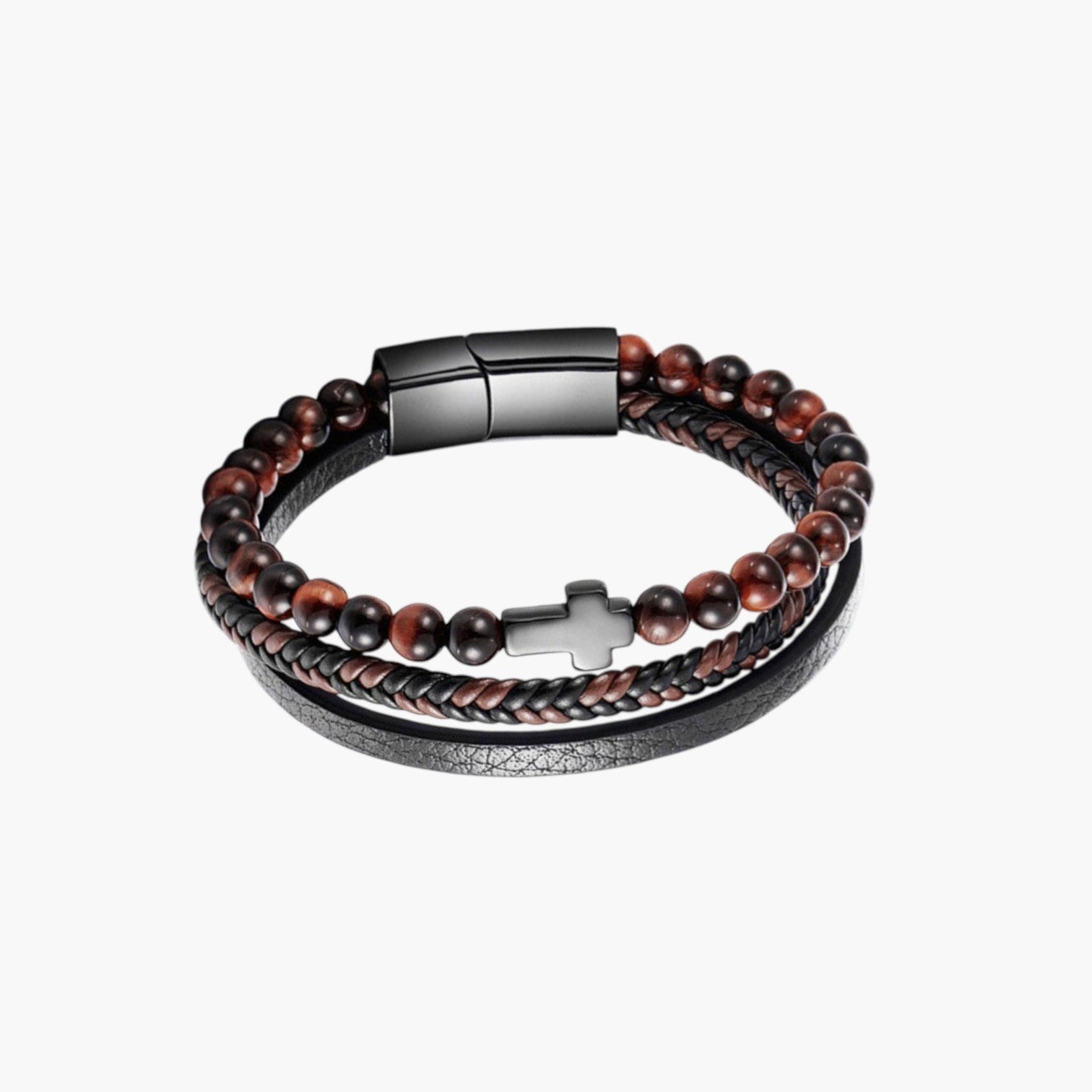 Pulseira de Couro e Pedra Natural - Sheepfy