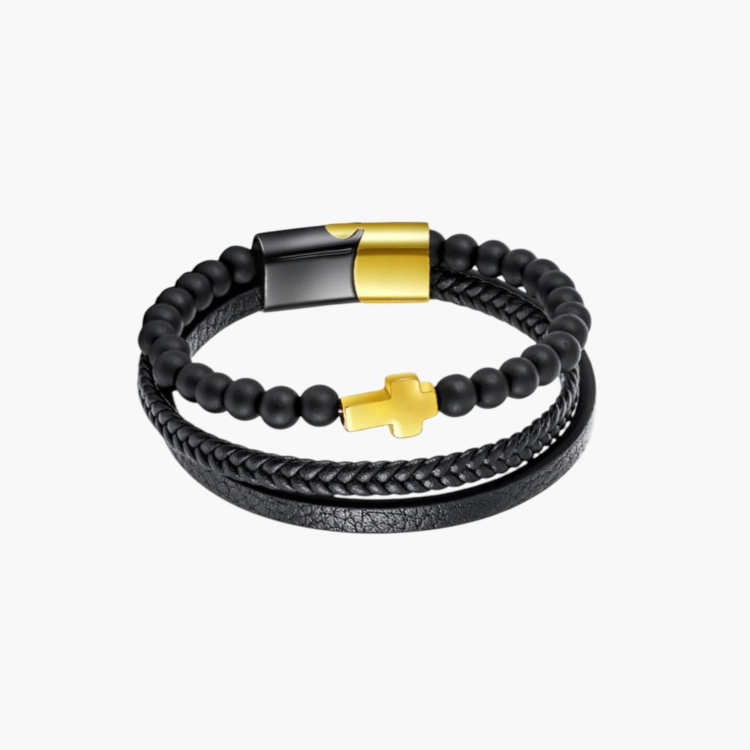 Pulseira de Couro e Pedra Natural - Sheepfy