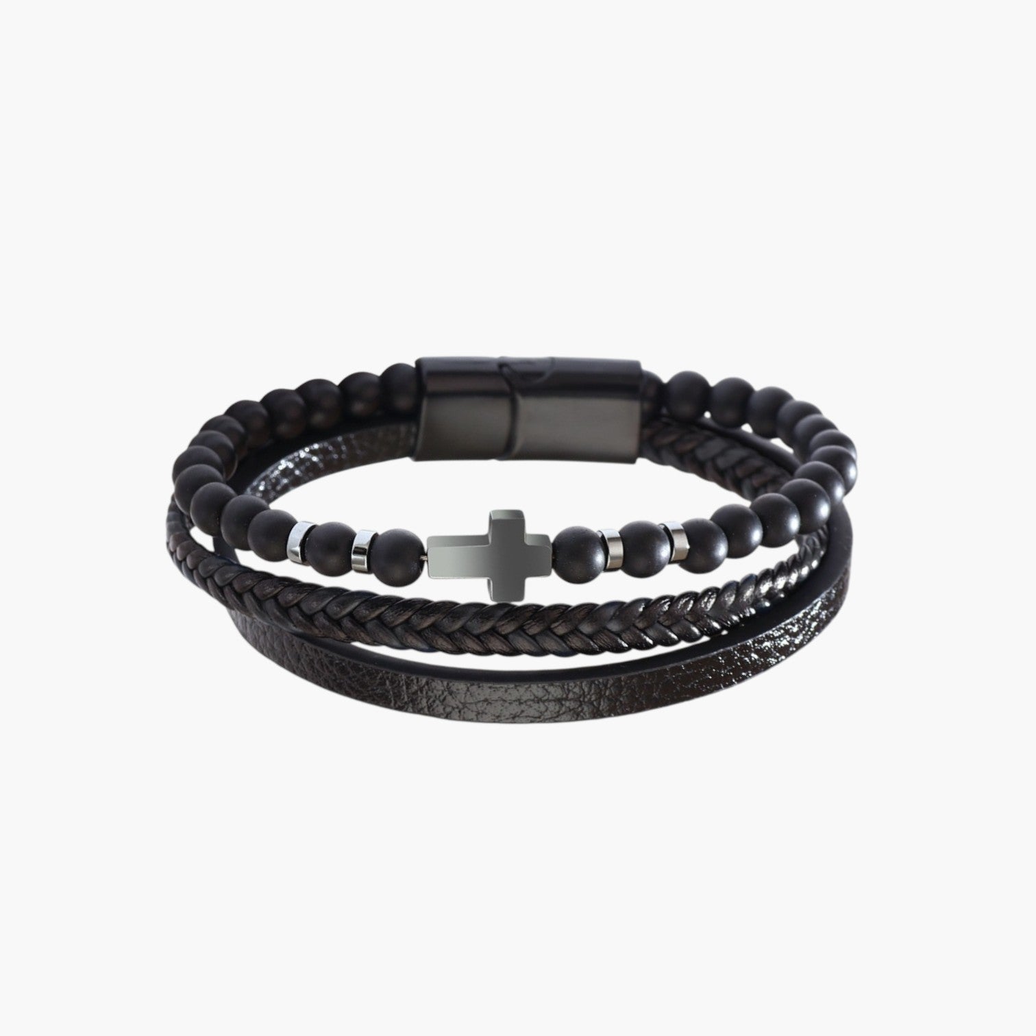 Pulseira de Couro e Pedra Natural - Sheepfy