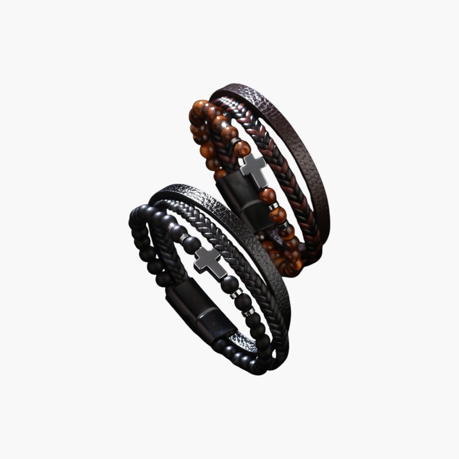 Pulseira de Couro e Pedra Natural - Sheepfy