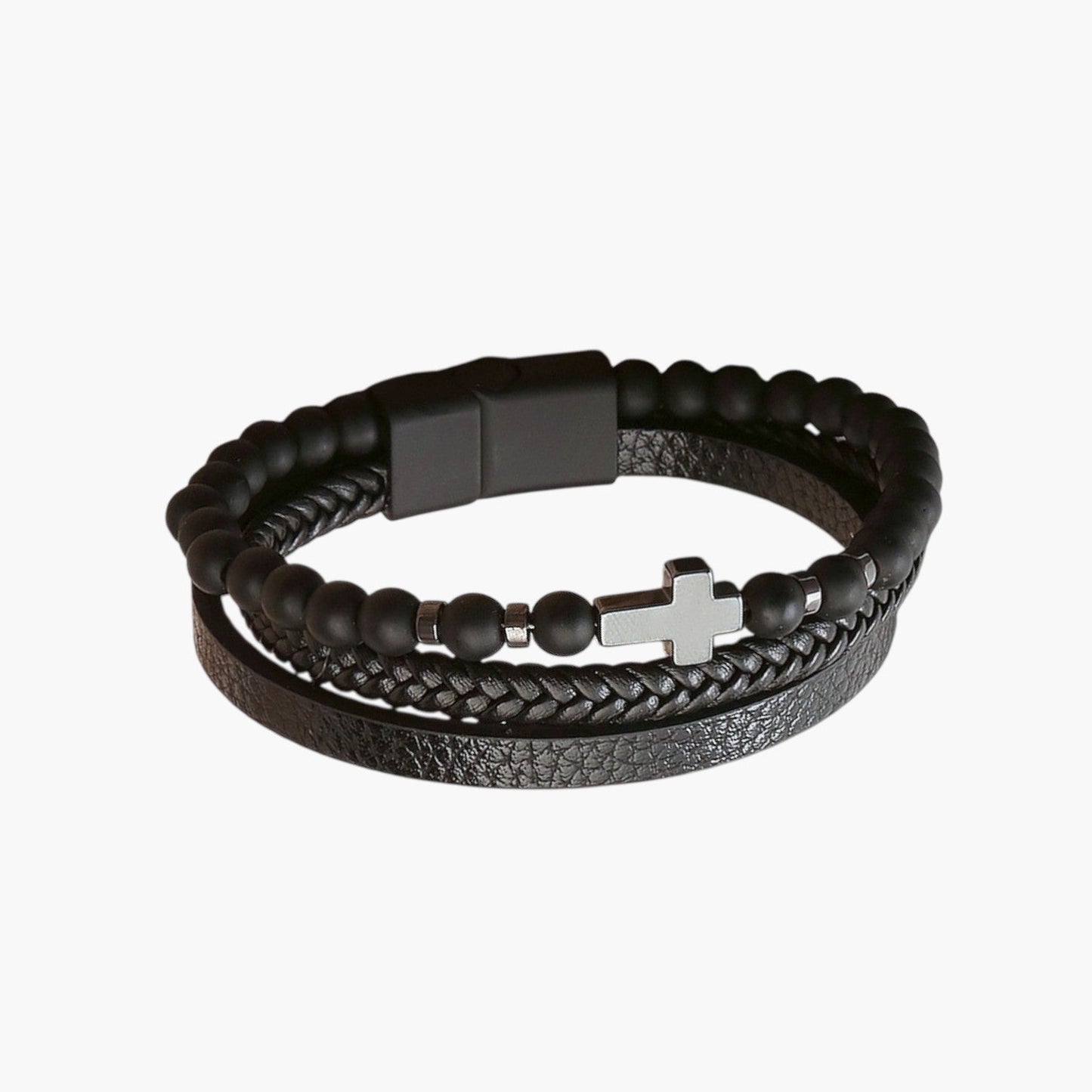 Pulseira de Couro e Pedra Natural - Sheepfy