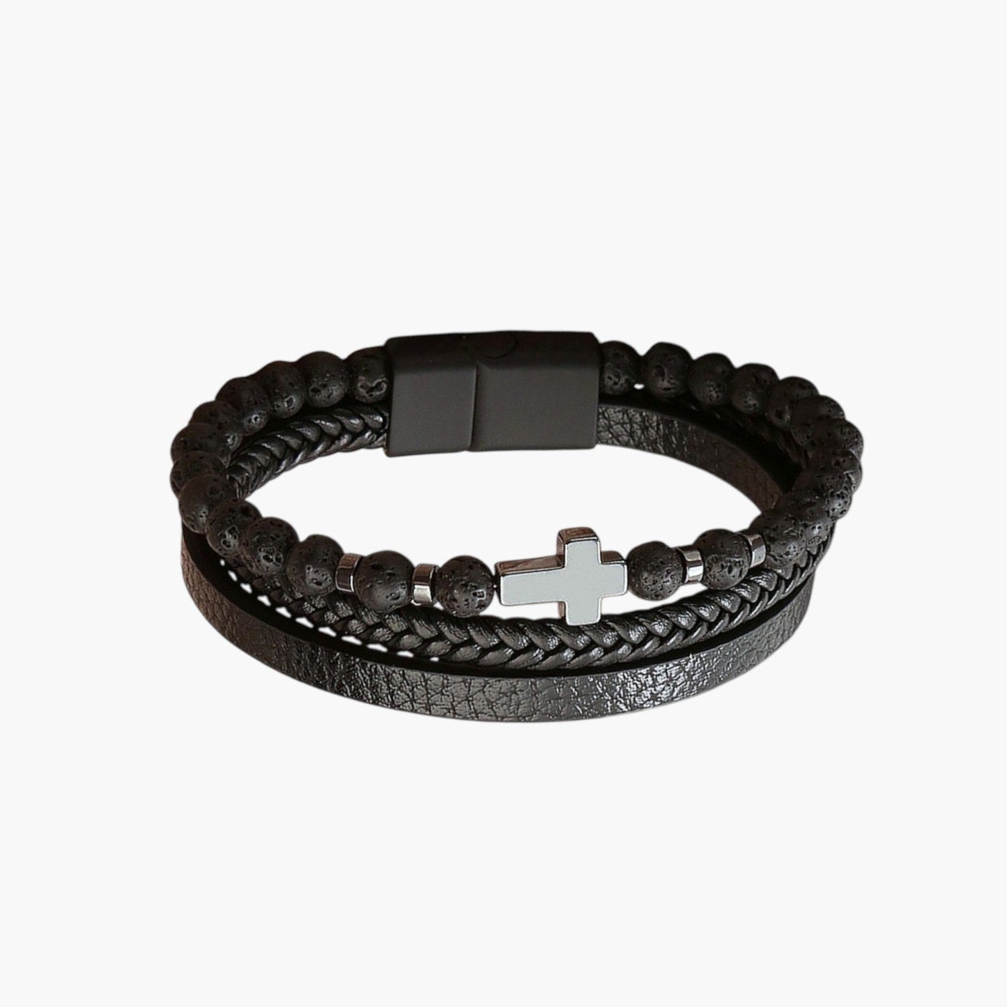 Pulseira de Couro e Pedra Natural - Sheepfy