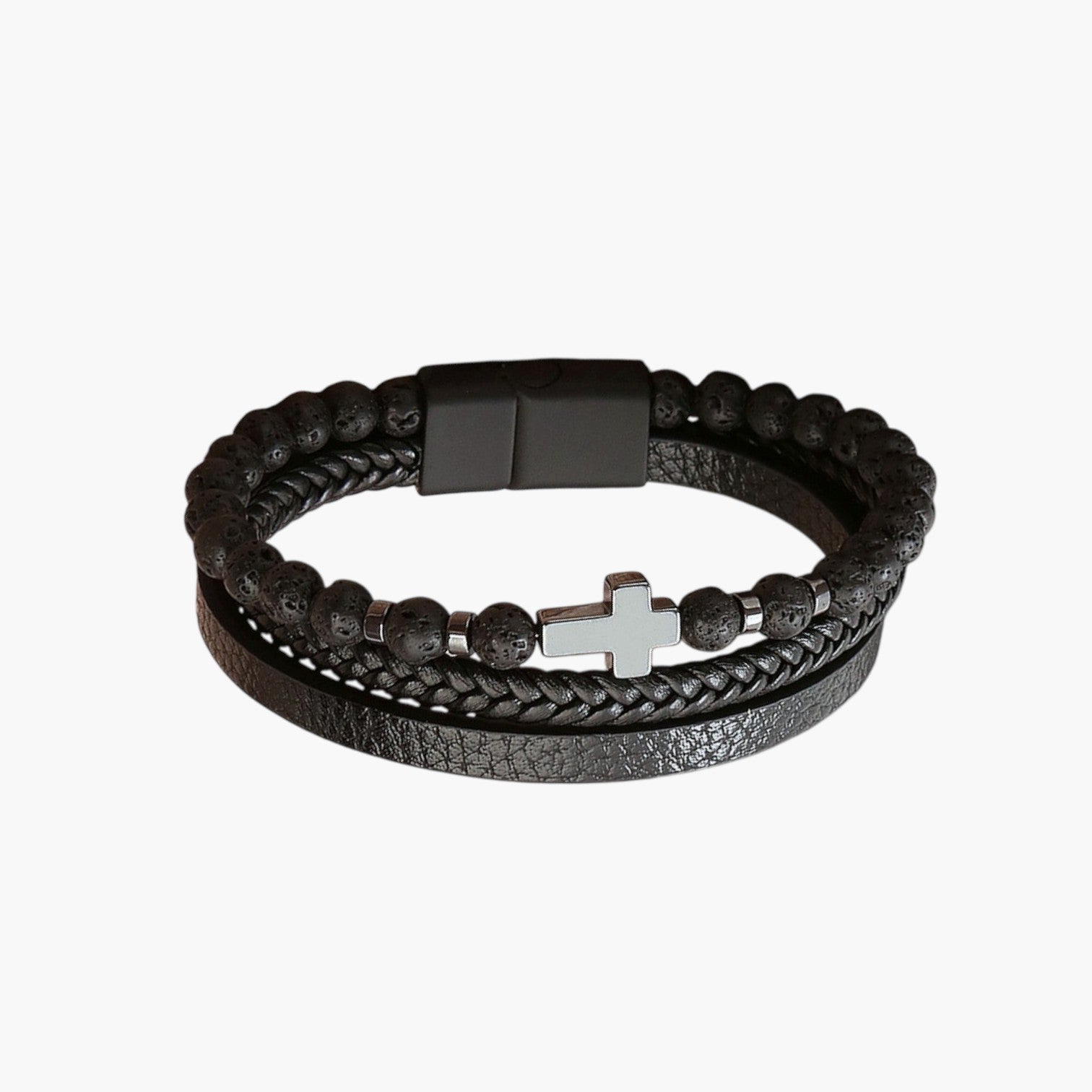 Pulseira de Couro e Pedra Natural - Sheepfy
