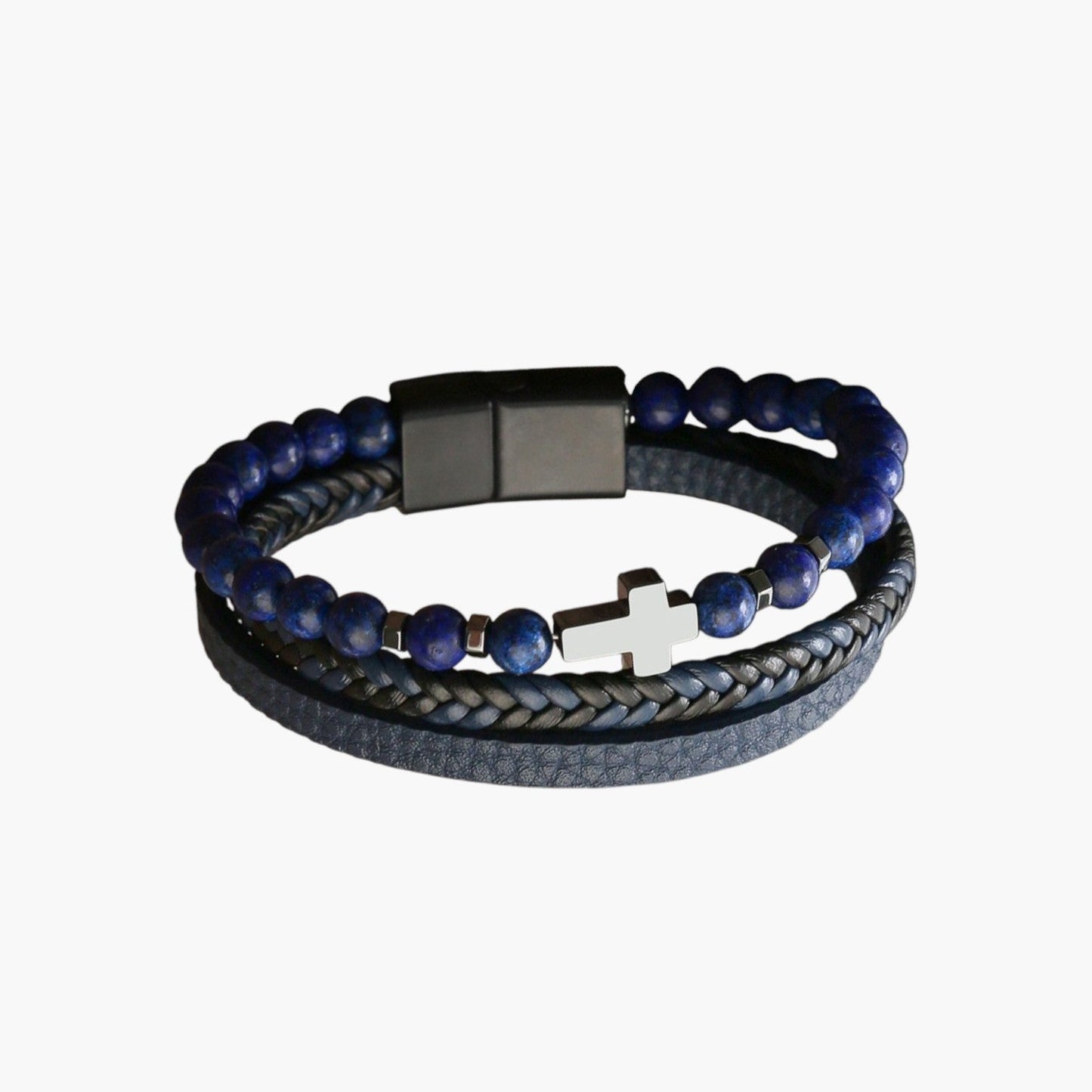 Pulseira de Couro e Pedra Natural - Sheepfy