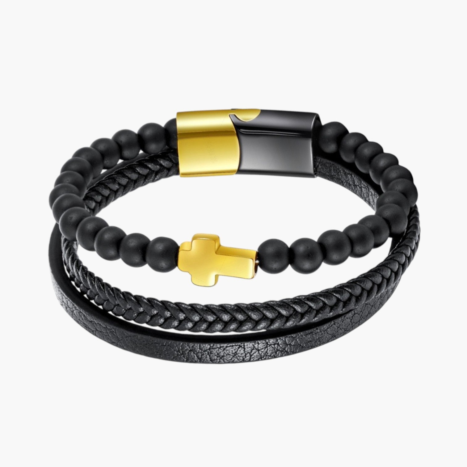 Pulseira de Couro e Pedra Natural - Sheepfy