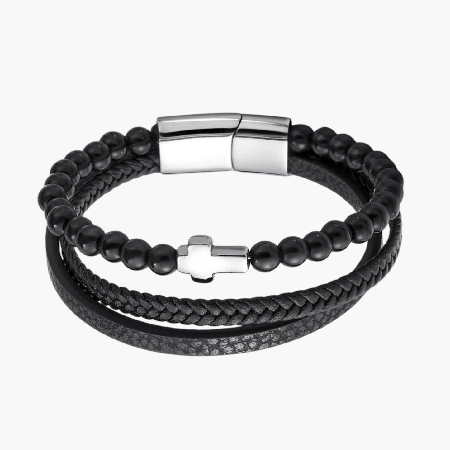 Pulseira de Couro e Pedra Natural - Sheepfy