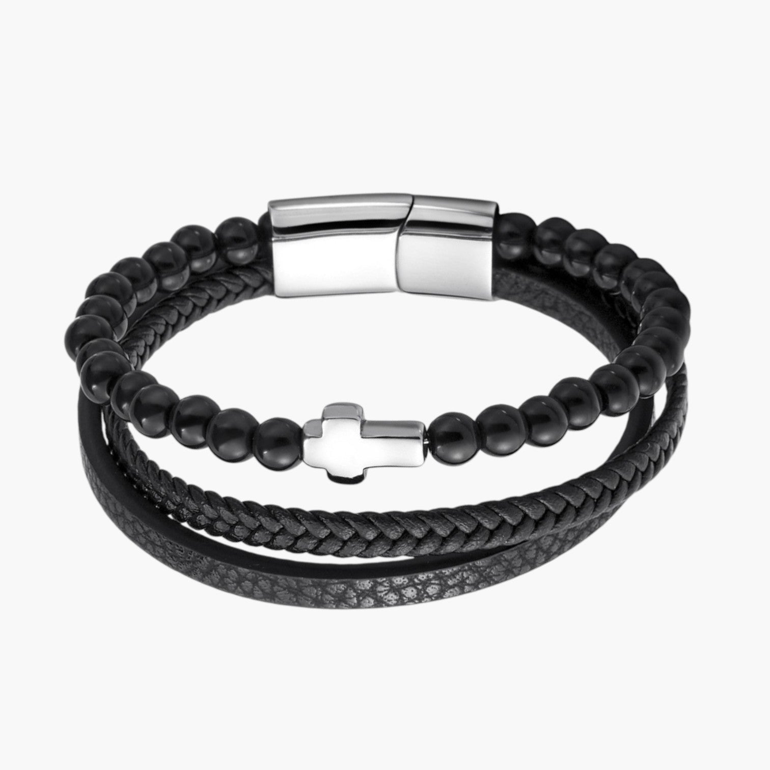 Pulseira de Couro e Pedra Natural - Sheepfy