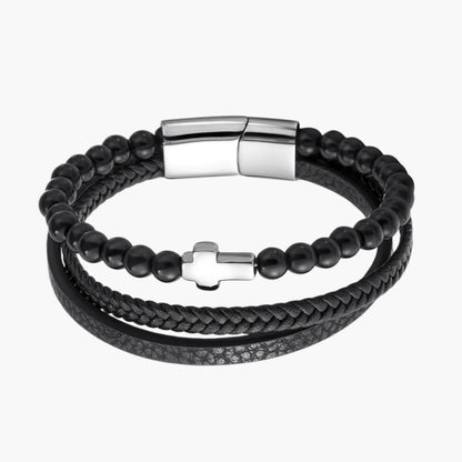 Pulseira de Couro e Pedra Natural - Sheepfy