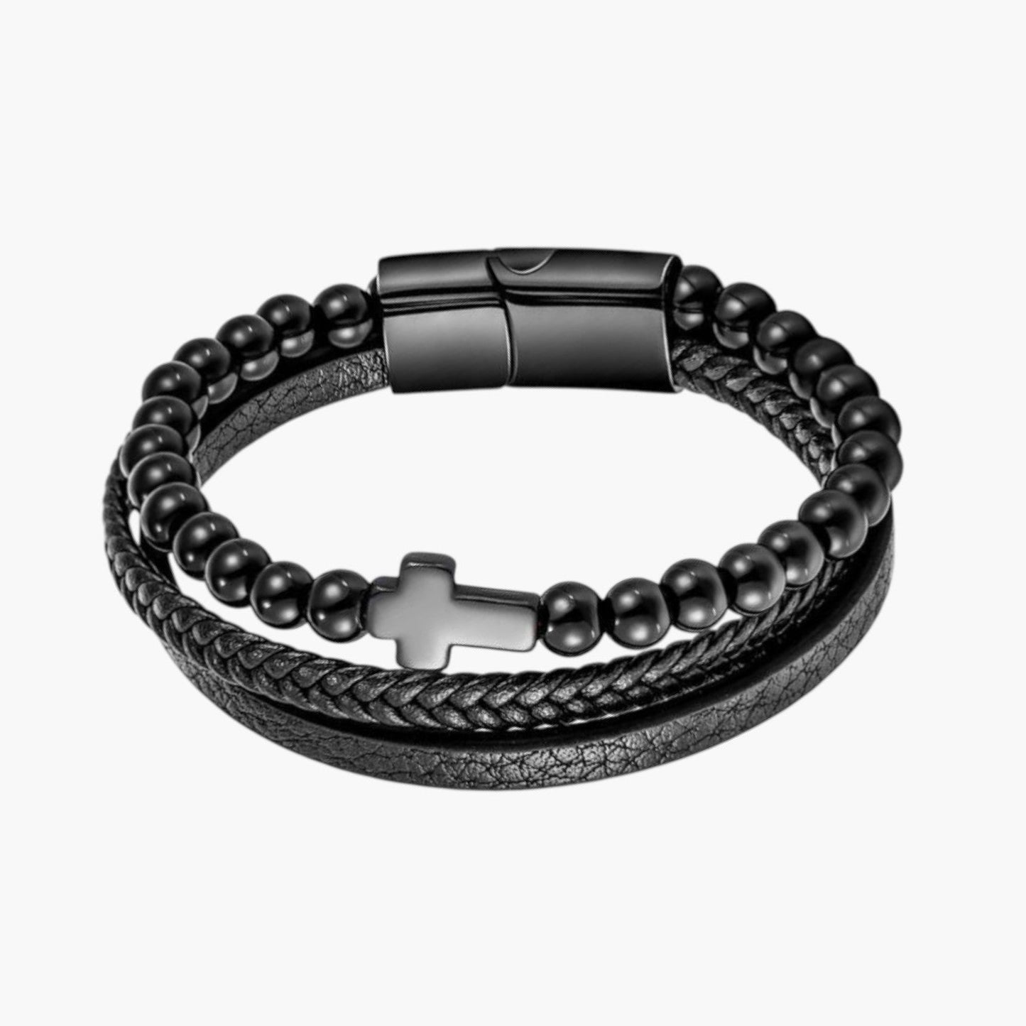 Pulseira de Couro e Pedra Natural - Sheepfy
