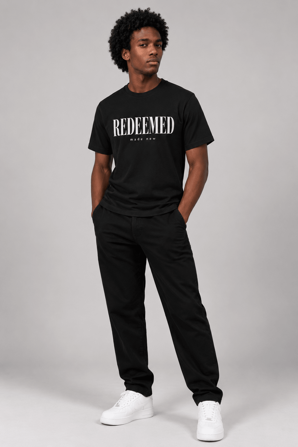 Redeemed – T-shirt cristã de homem