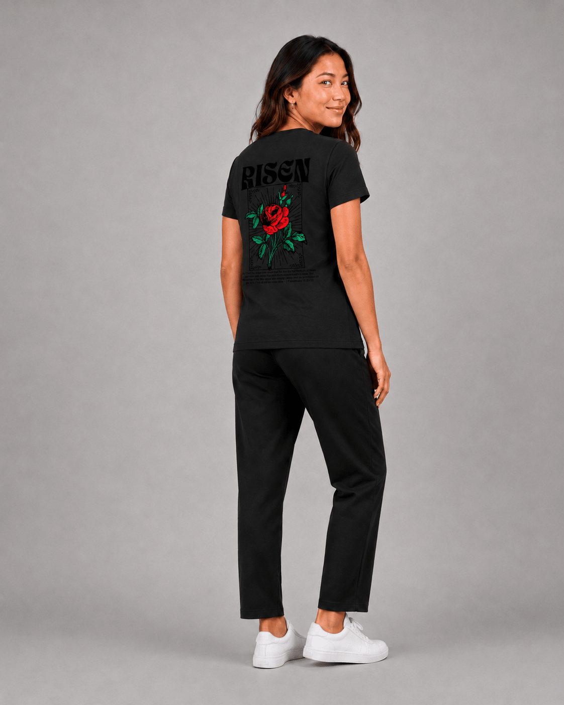 Risen Roses – T-shirt cristã de mulher – foto 4