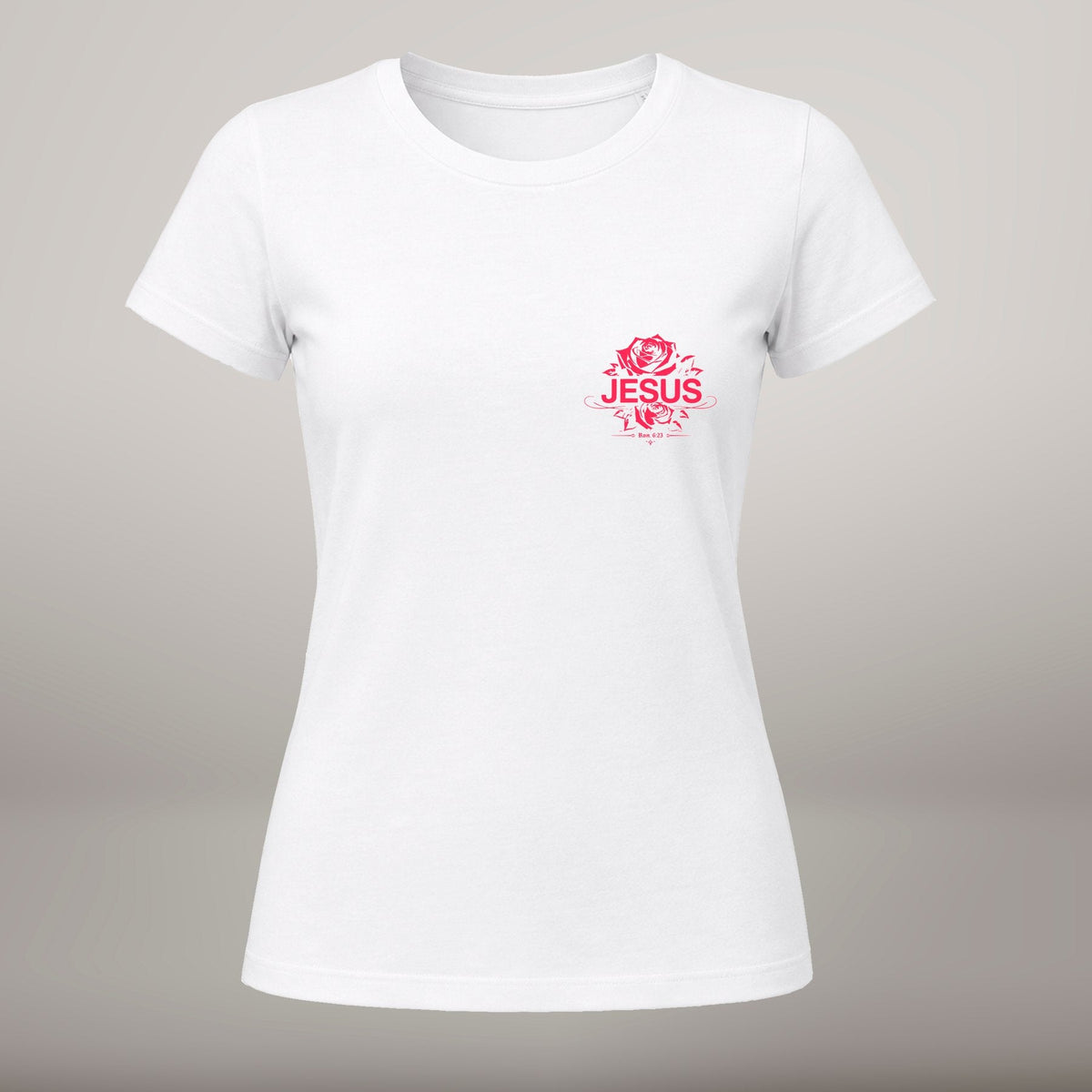 Rose of Sharon – T-shirt cristã de mulher, branca
