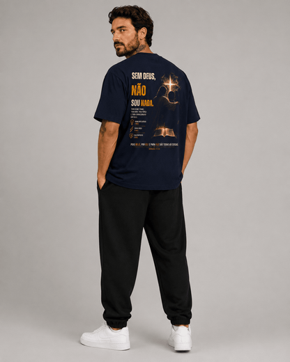 Sem Deus Não Sou Nada – T-shirt cristã oversized de homem – foto 3