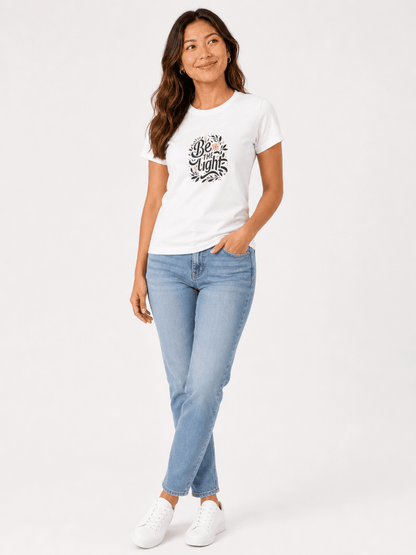 T-shirt Cristã Mulher – Be the Light Minimal - Sheepfy