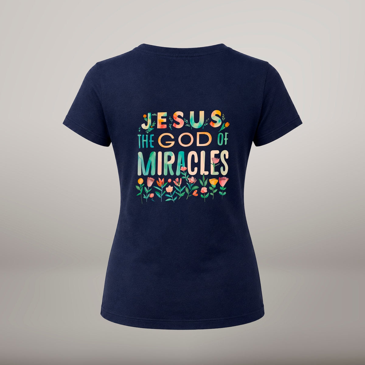 T-shirt Cristã Mulher – Jesus, The God of Miracles - Sheepfy