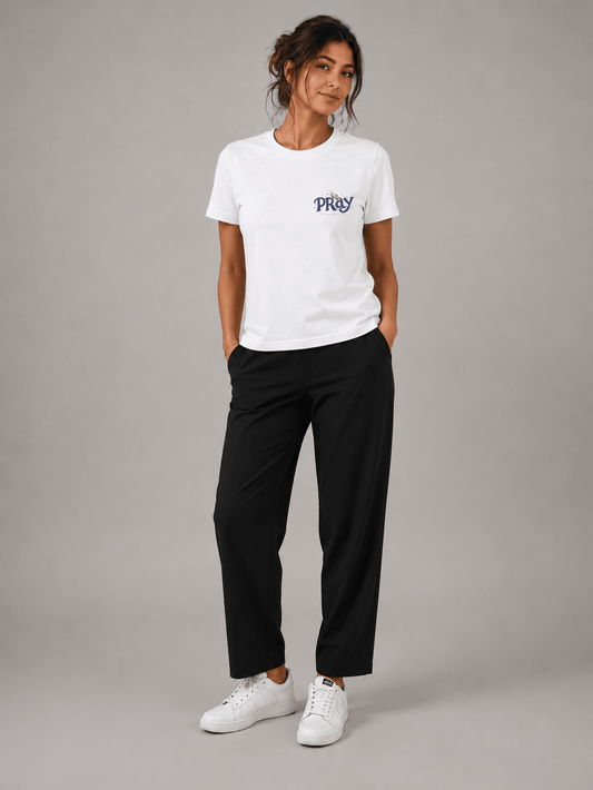 T-shirt Cristã Mulher – Living The Prayers I Used to Pray - Sheepfy