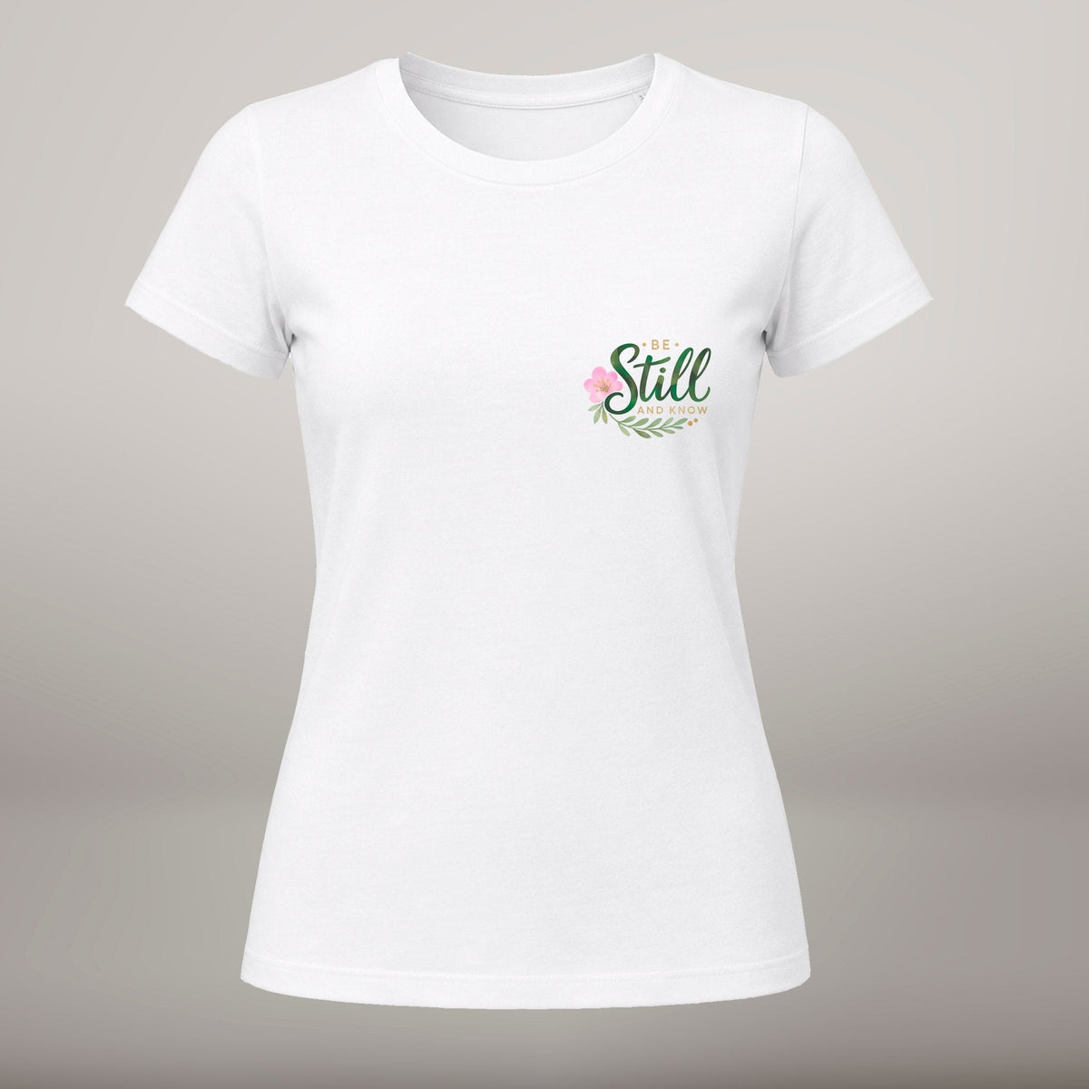 T-shirt Cristã Mulher – Psalm 46: Be Still - Sheepfy