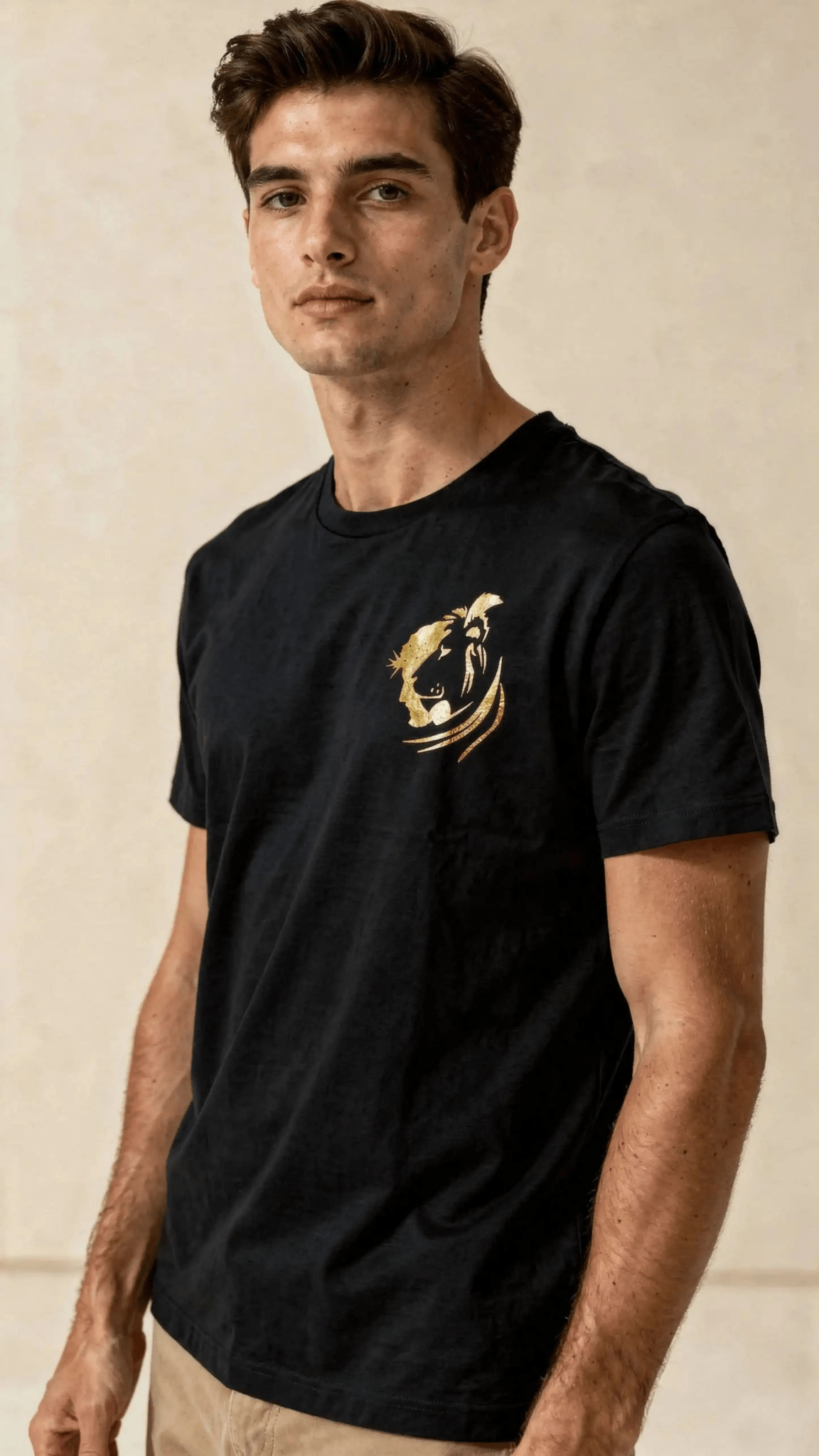 T-shirt de Manga Curta Arte Leão Cristo - Sheepfy Essentials - Sheepfy