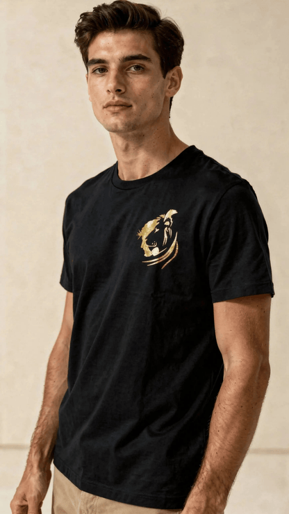 T-shirt de Manga Curta Arte Leão Cristo - Sheepfy Essentials - Sheepfy