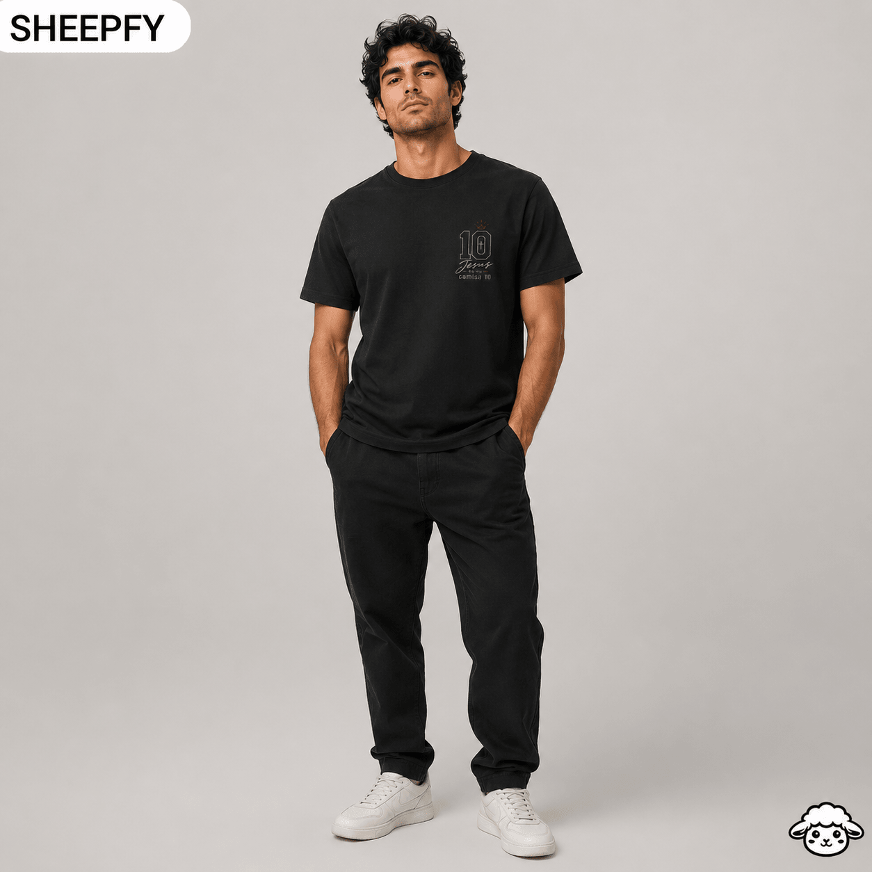 T-shirt de manga curta - Jesus é meu camisa 10 - World Cup Collection - Sheepfy