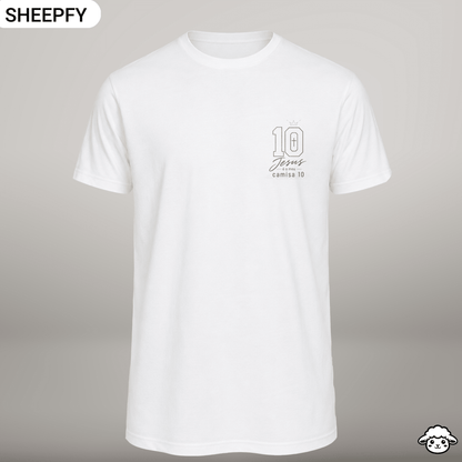 T-shirt de manga curta - Jesus é meu camisa 10 - World Cup Collection - Sheepfy