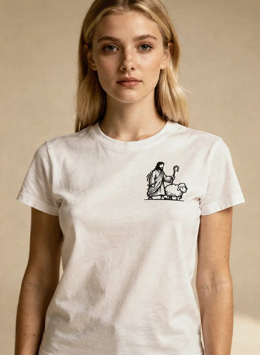 T-shirt de Manga Curta Jesus, Nosso Pastor | Sheepfy - Sheepfy