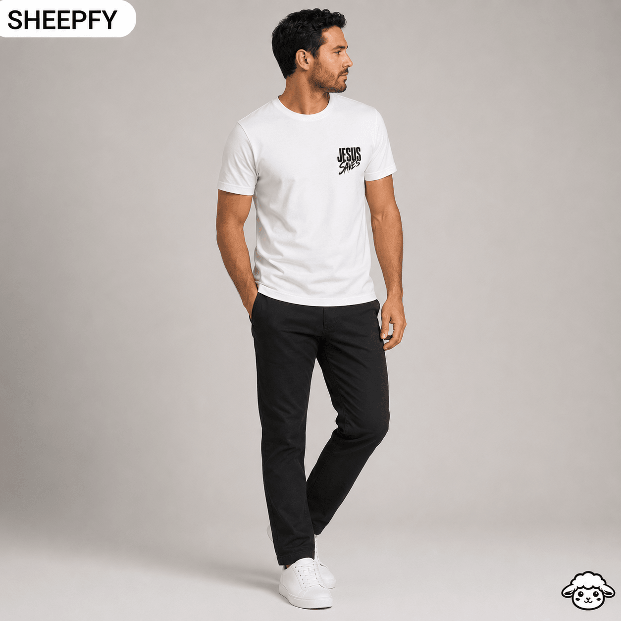 T-shirt de manga curta - Jesus Saves - World Cup Collection - Sheepfy