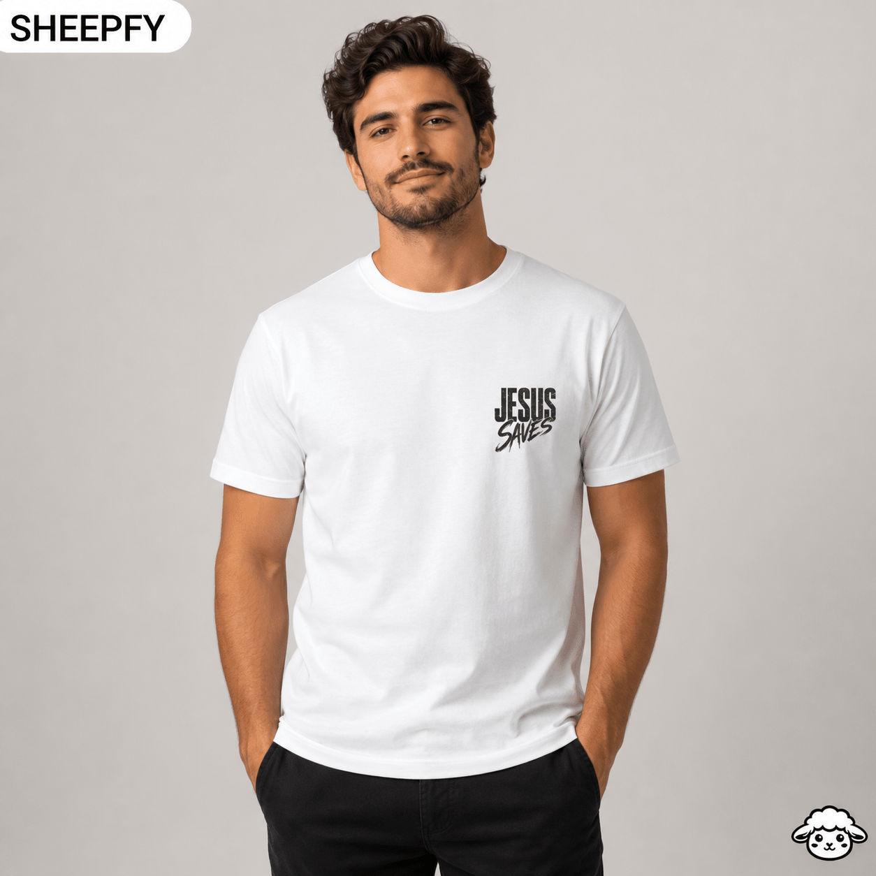 T-shirt de manga curta - Jesus Saves - World Cup Collection - Sheepfy