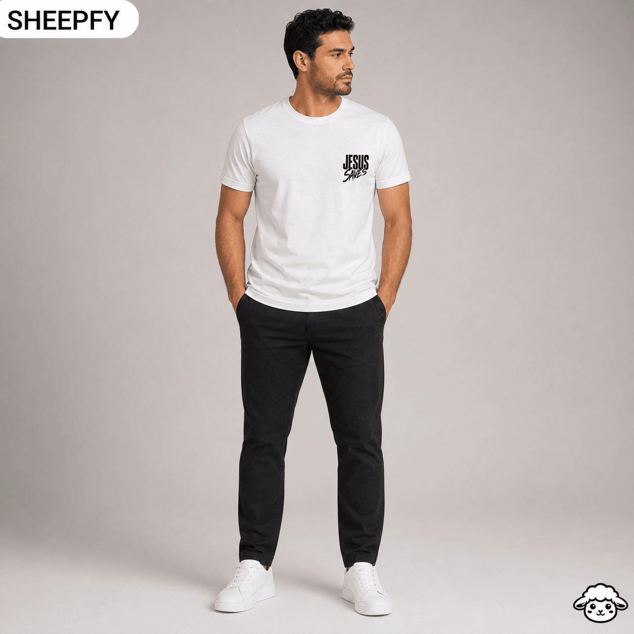 T-shirt de manga curta - Jesus Saves - World Cup Collection - Sheepfy