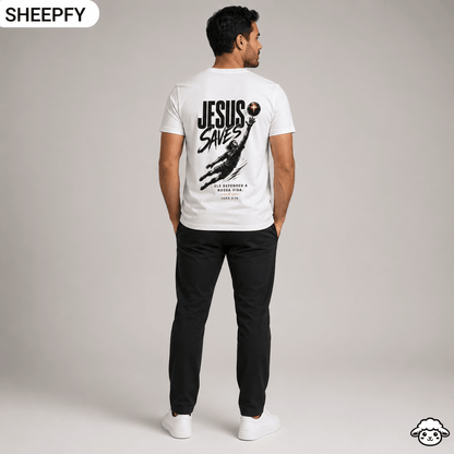 T-shirt de manga curta - Jesus Saves - World Cup Collection - Sheepfy