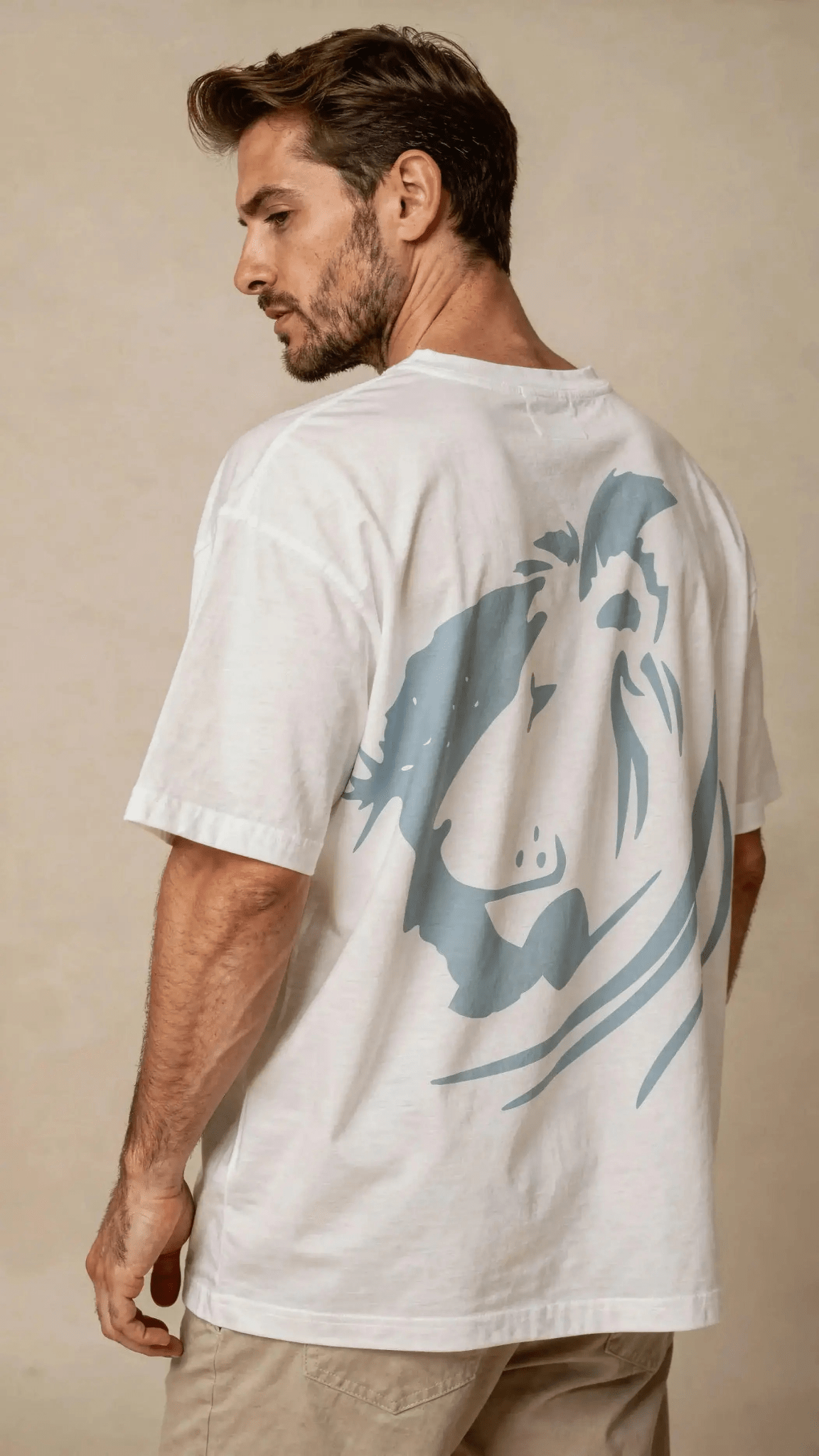 T-shirt oversized de manga curta Arte Leão | Sheepfy - Sheepfy