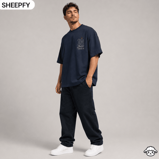 T-shirt oversized de manga curta - Jesus é meu camisa 10 - World Cup Collection - Sheepfy