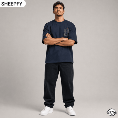 T-shirt oversized de manga curta - Jesus é meu camisa 10 - World Cup Collection - Sheepfy