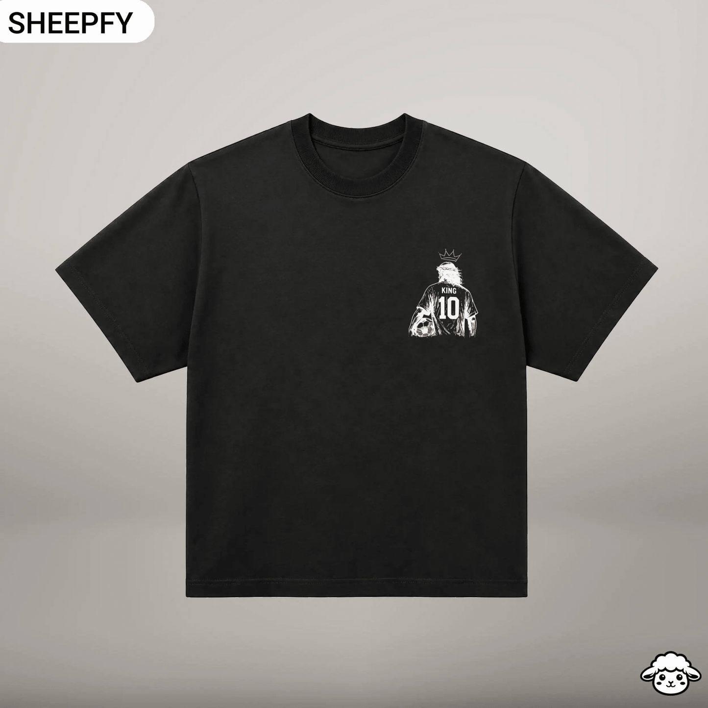 T-shirt oversized de manga curta - Jesus is My GOAT - World Cup Collection - Sheepfy