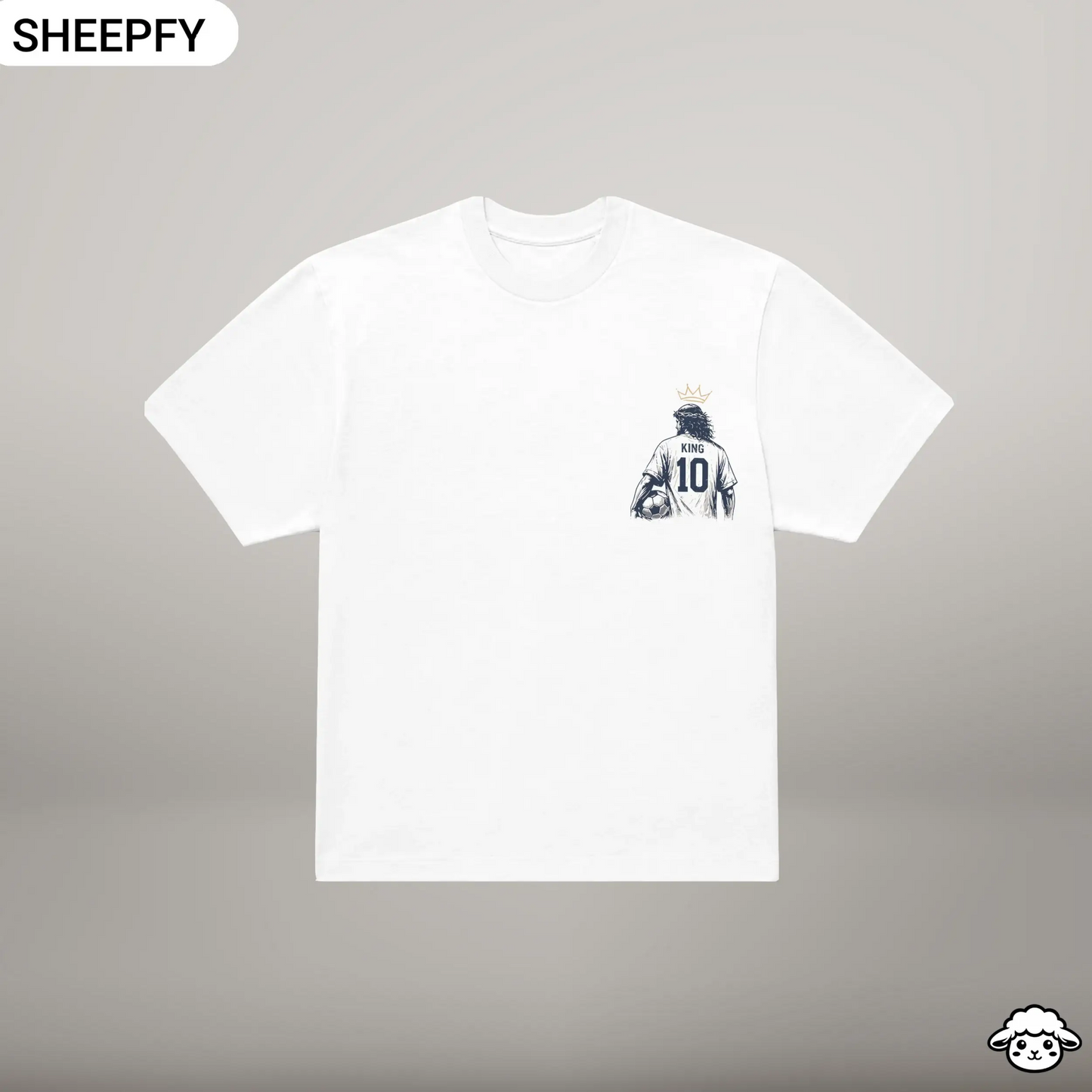 T-shirt oversized de manga curta - Jesus is My GOAT - World Cup Collection - Sheepfy