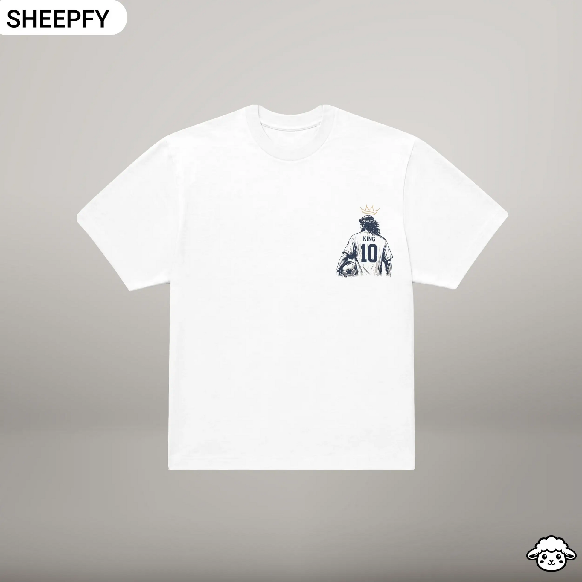T-shirt oversized de manga curta - Jesus is My GOAT - World Cup Collection - Sheepfy