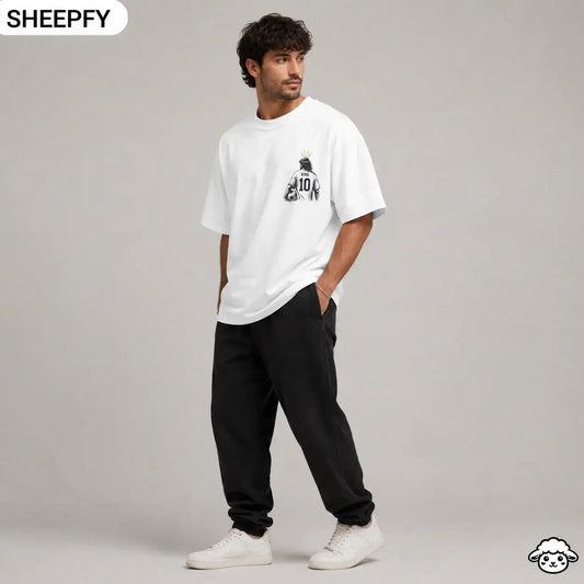 T-shirt oversized de manga curta - Jesus is My GOAT - World Cup Collection - Sheepfy