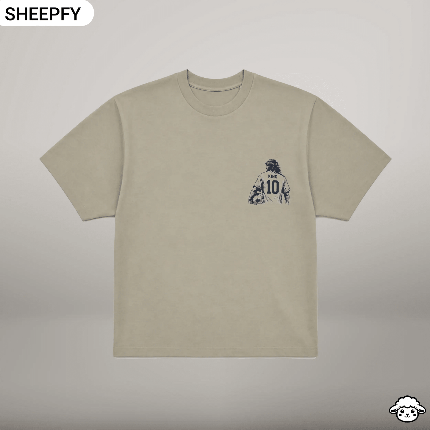 T-shirt oversized de manga curta - Jesus is My GOAT - World Cup Collection - Sheepfy