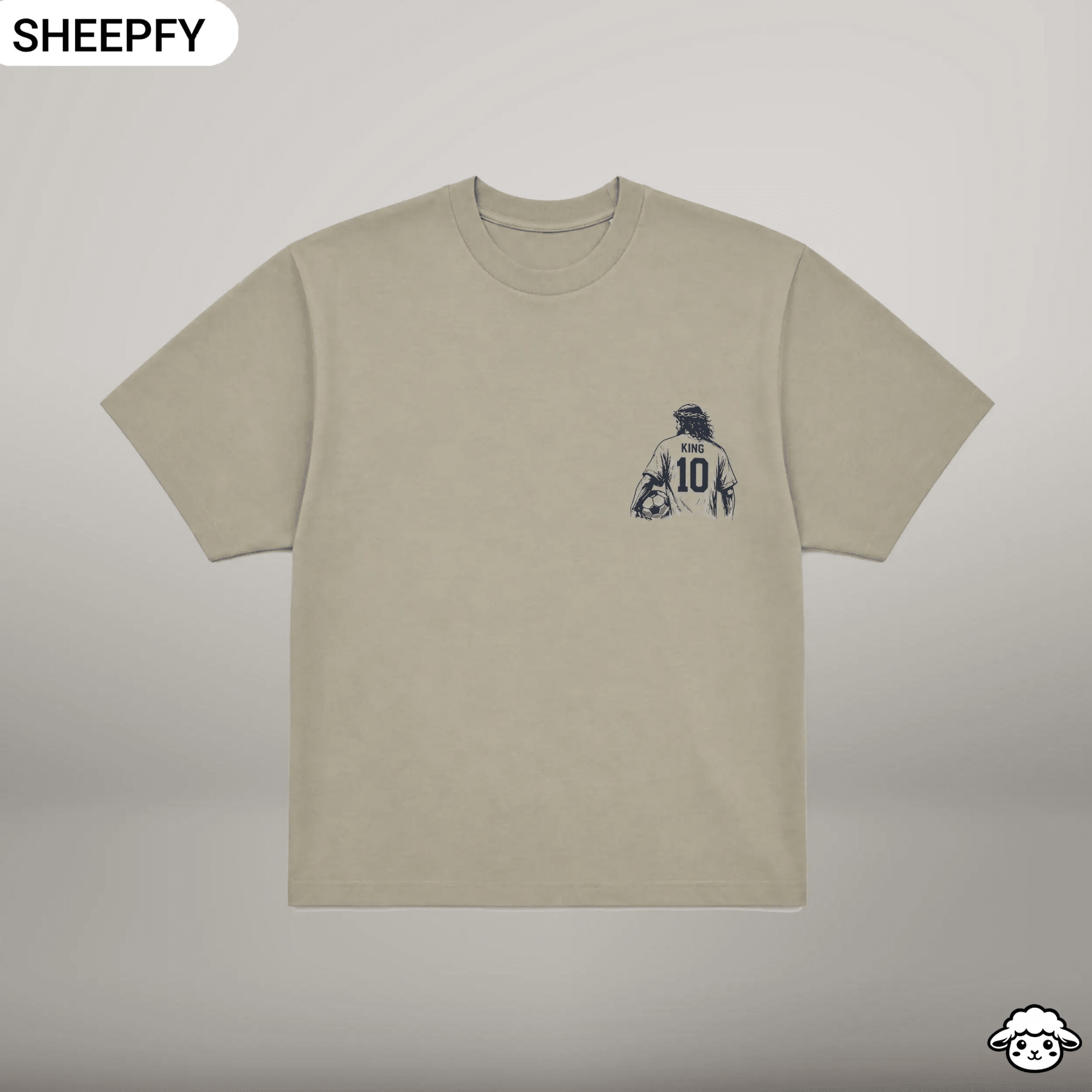 T-shirt oversized de manga curta - Jesus is My GOAT - World Cup Collection - Sheepfy