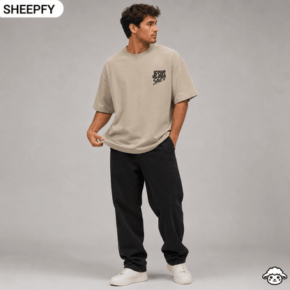 T-shirt oversized de manga curta - Jesus Saves - World Cup Collection - Sheepfy
