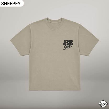 T-shirt oversized de manga curta - Jesus Saves - World Cup Collection - Sheepfy