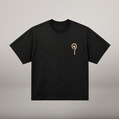 The Good Shepherd – T-shirt cristã oversized de homem, preta (frente)