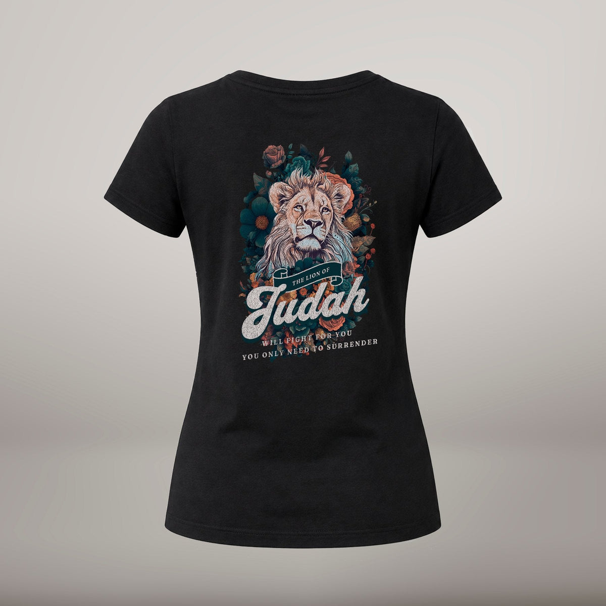 The Lion of Judah Will Fight for You – T-shirt de Manga Curta | Caminho Collection | Sheepfy - Sheepfy