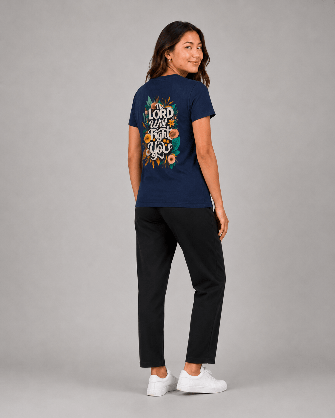 The Lord Fights For Me – T-shirt cristã de mulher – foto 4