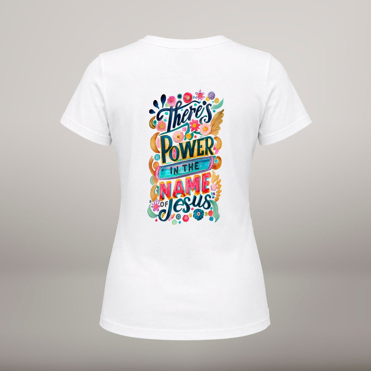 There's Power in the Name of Jesus – T-shirt de Manga Curta | Caminho Collection | Sheepfy - Sheepfy