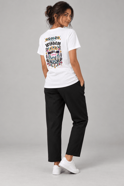 Wisdom Will Save You – T-shirt cristã de mulher – foto 7