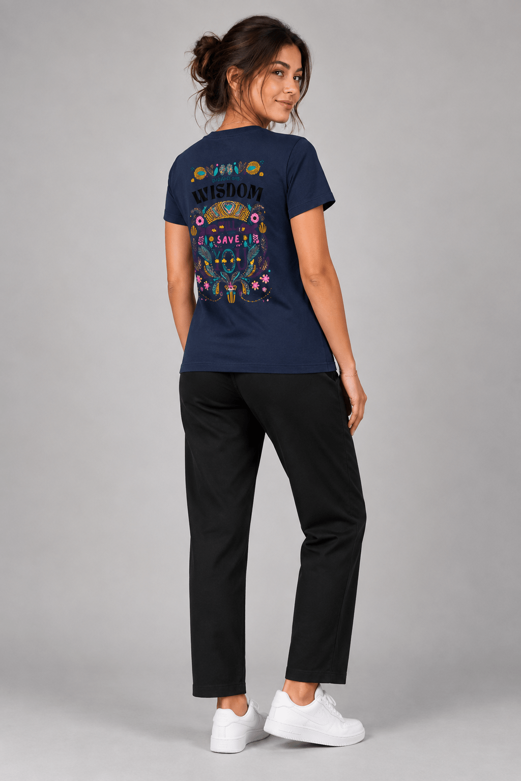 Wisdom Will Save You – T-shirt cristã de mulher