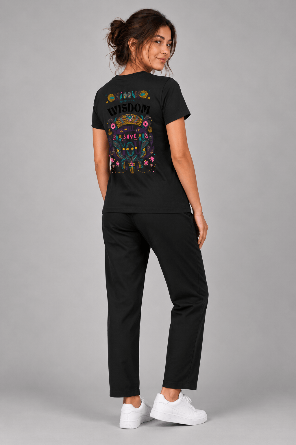 Wisdom Will Save You – T-shirt cristã de mulher – foto 3