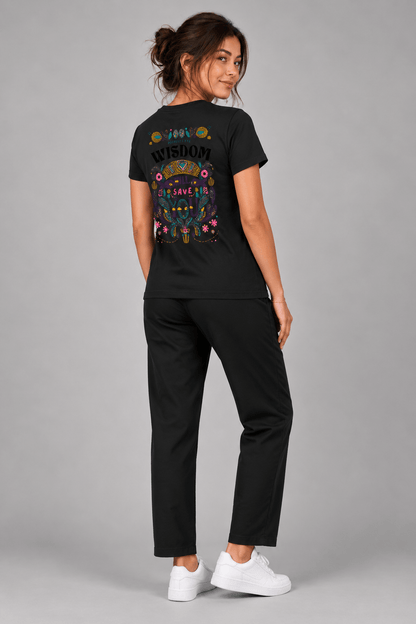 Wisdom Will Save You – T-shirt cristã de mulher – foto 3