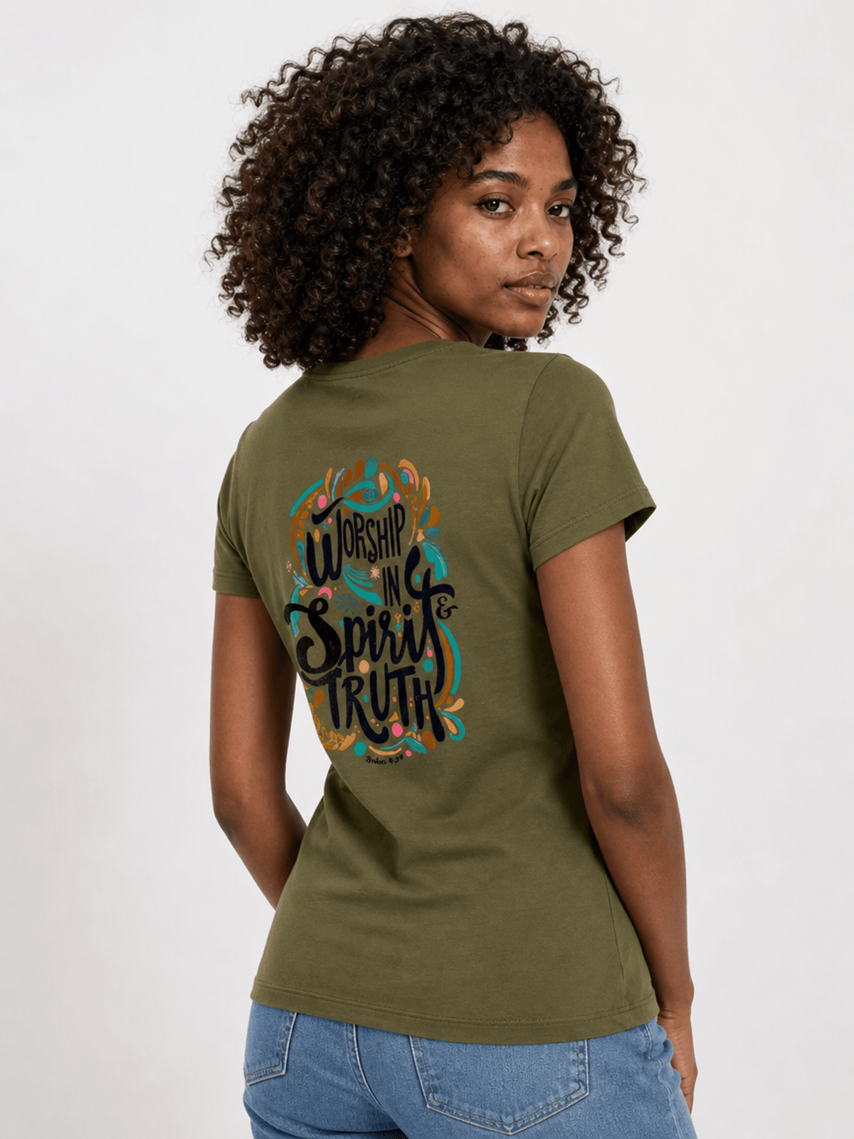 Worship in Spirit and Truth – T-shirt cristã de mulher – foto 2